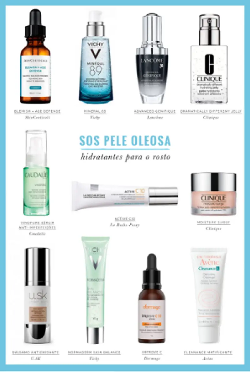 vários produtos de beleza reunidos em fundo branco