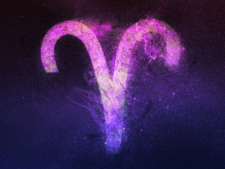 Ilustração de Universo com o símbolo do signo de áries