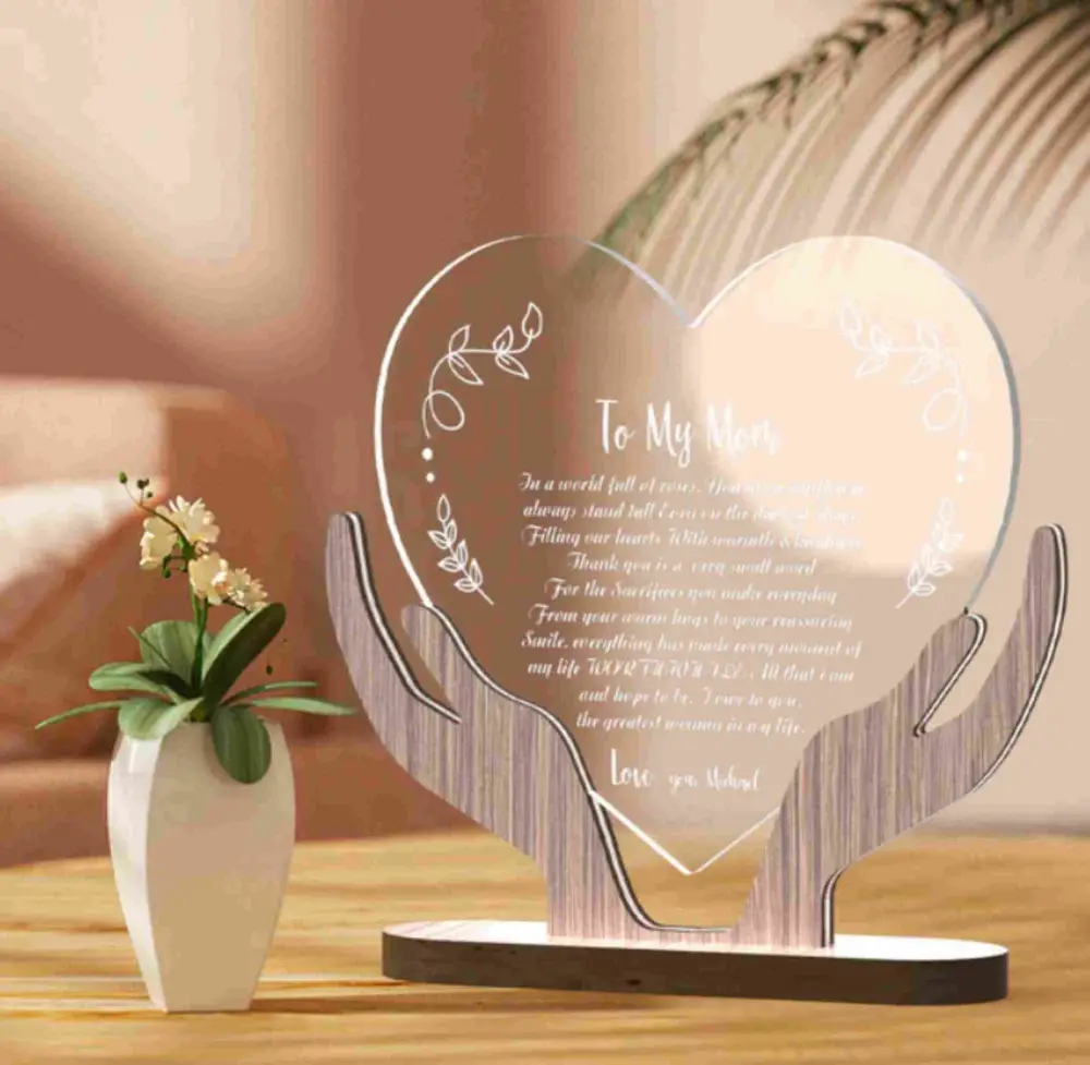 placa decorativa dia das mães, escritos com led