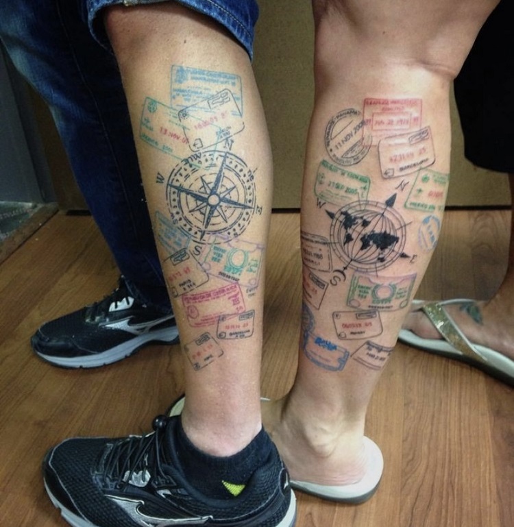 tattoo de passaporte em casal