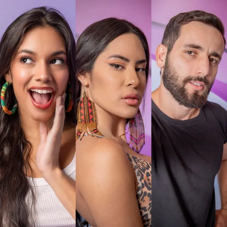 Montagem com fotos de Alane, Isabelle e Matteus