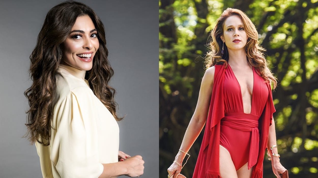 Montagem com foto de Juliana Paes e Mariana Ximenes