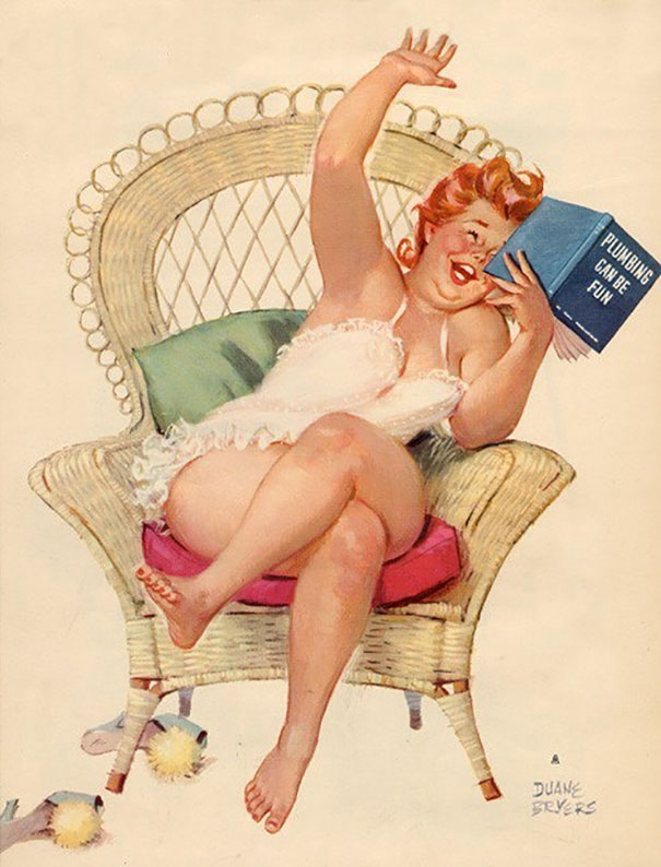 Ilustração da Pin-up Hilda de Duane Bryers. 
