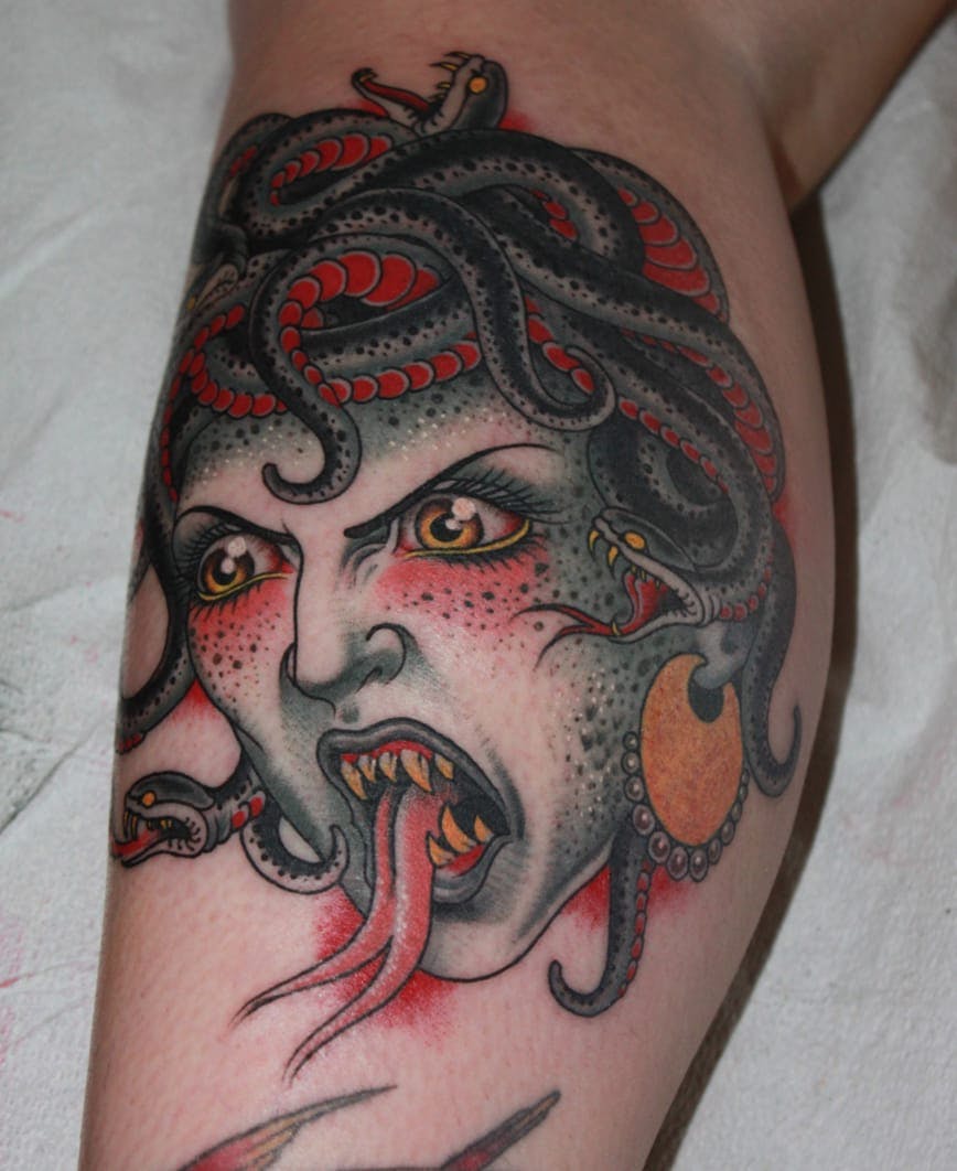 tatuagem de medusa old school