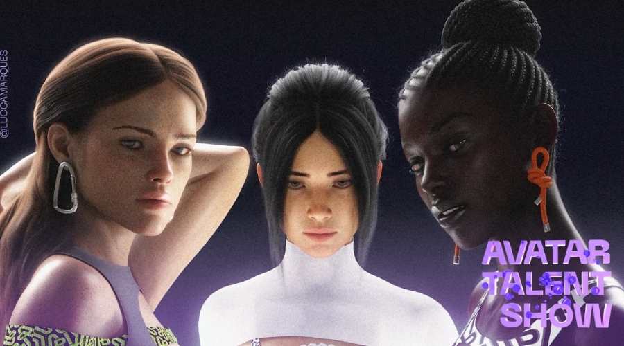 Foto de avatares, 3 mulheres, do metaverso da BRIFW3.