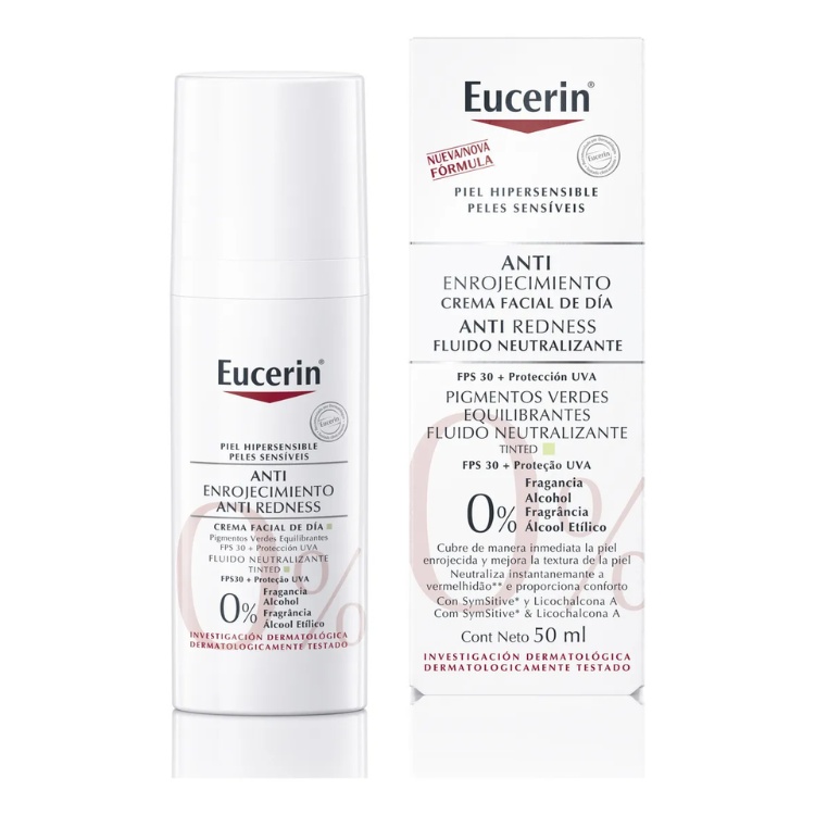 Embalagem e caixa do Fluido Neutralizante Antiredness, Eucerin