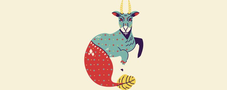 Fundo bege com símbolo do signo de Capricórnio com horóscopo de hoje