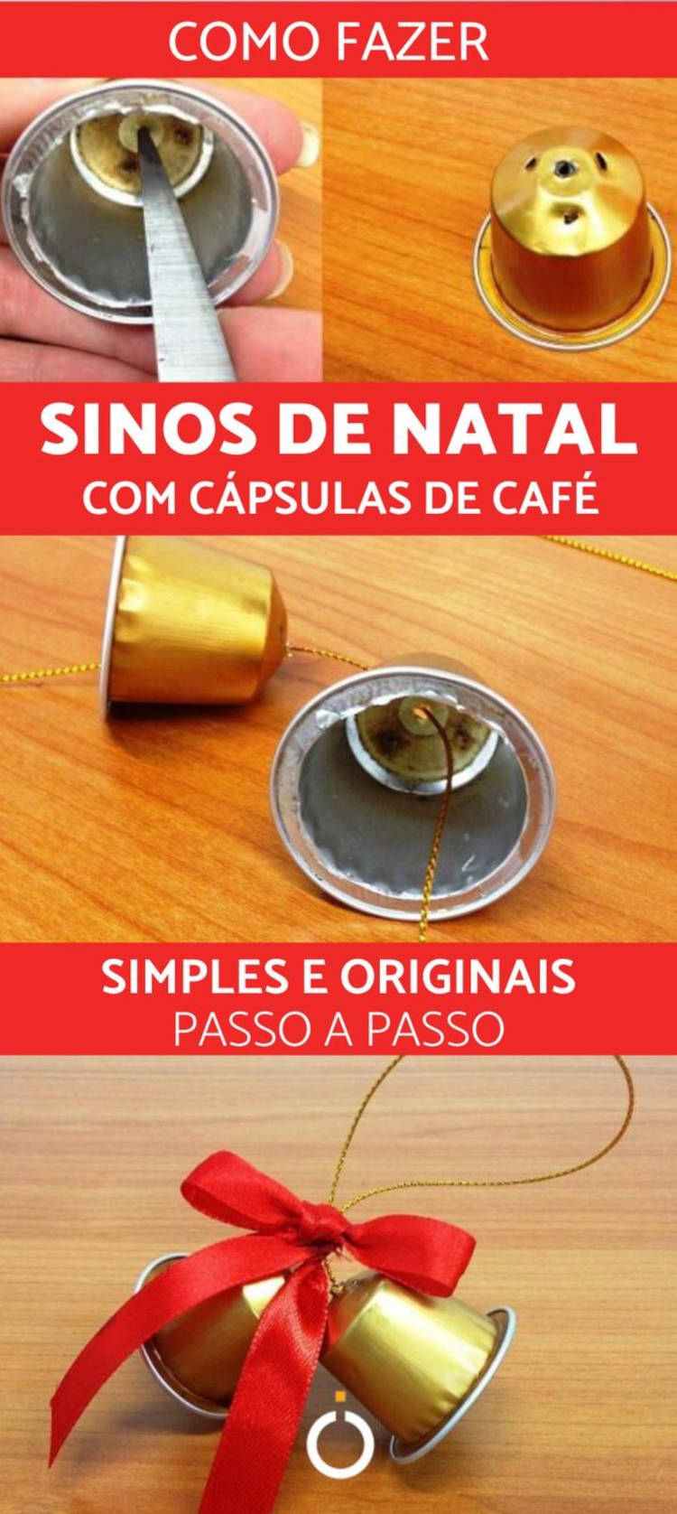 Ornamento de árvore com capsula de café