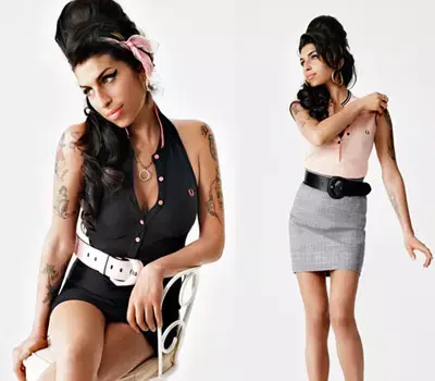 A cantora Amy Winehouse em estilo pin-up. A cantora Amy Winehouse em estilo pin-up.