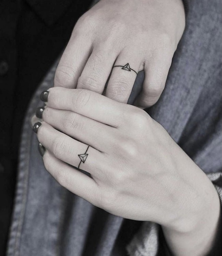 Tatuagem que imita aliança