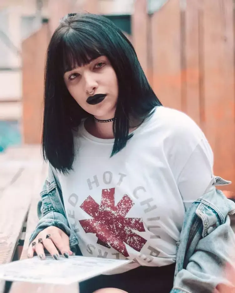  Cabelo preto - Franjinha em cabelo médio blunt bob Mayara Pereira