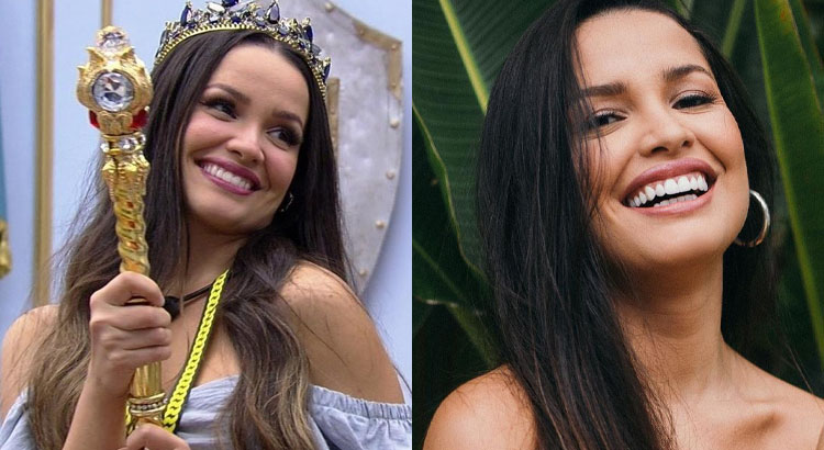 Montagem com duas fotos de Juliette, uma na época do BBB e outra atualmente 