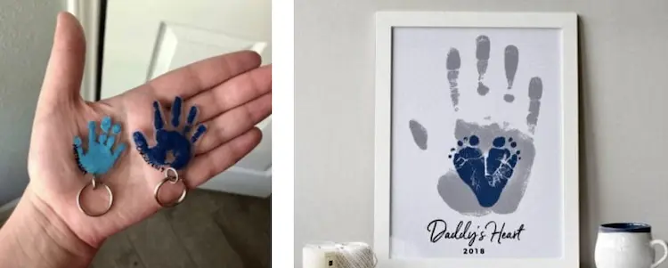 Dia dos pais - pinturas com pés e mãos