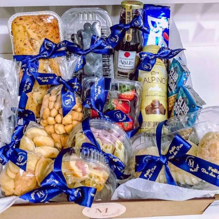Cesta de Dia dos Pais para café da manhã