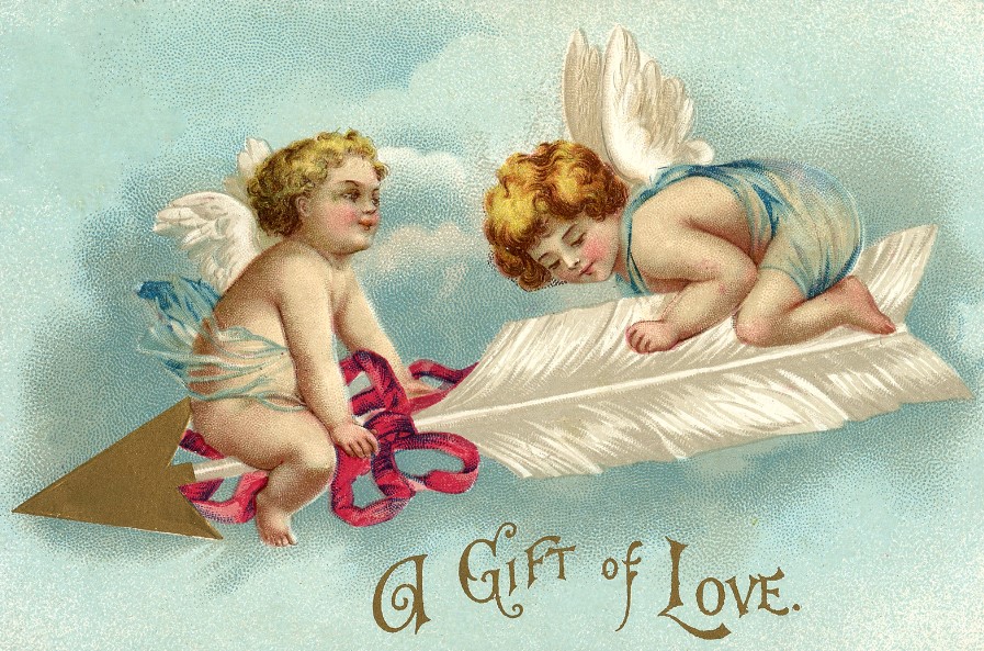 Desenho de cupidos de Dia dos Namorados