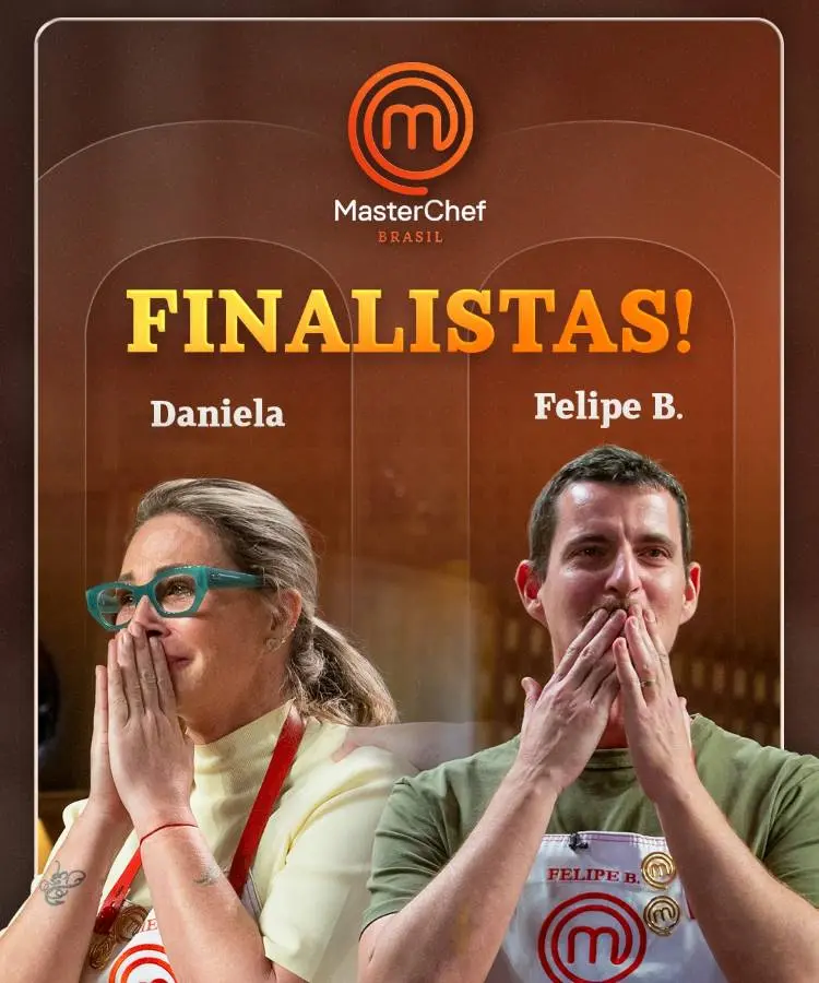 Grande final está formada! Daniela e Felipe B. vencem batalha e vão disputar o troféu do MasterChef Brasil 2025; vote na enquete em quem ganha essa!