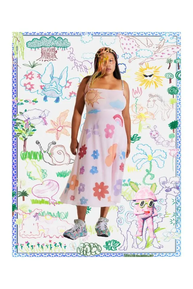 vestido rosa diversidade na passarela