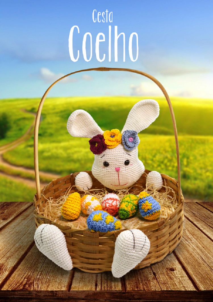 cesta de Páscoa em amigurumi