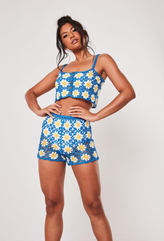 Conjunto margarida de crochê