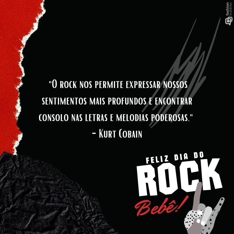 O rock nos permite expressar nossos sentimentos mais profundos e encontrar consolo nas letras e melodias poderosas." - Kurt Cobain