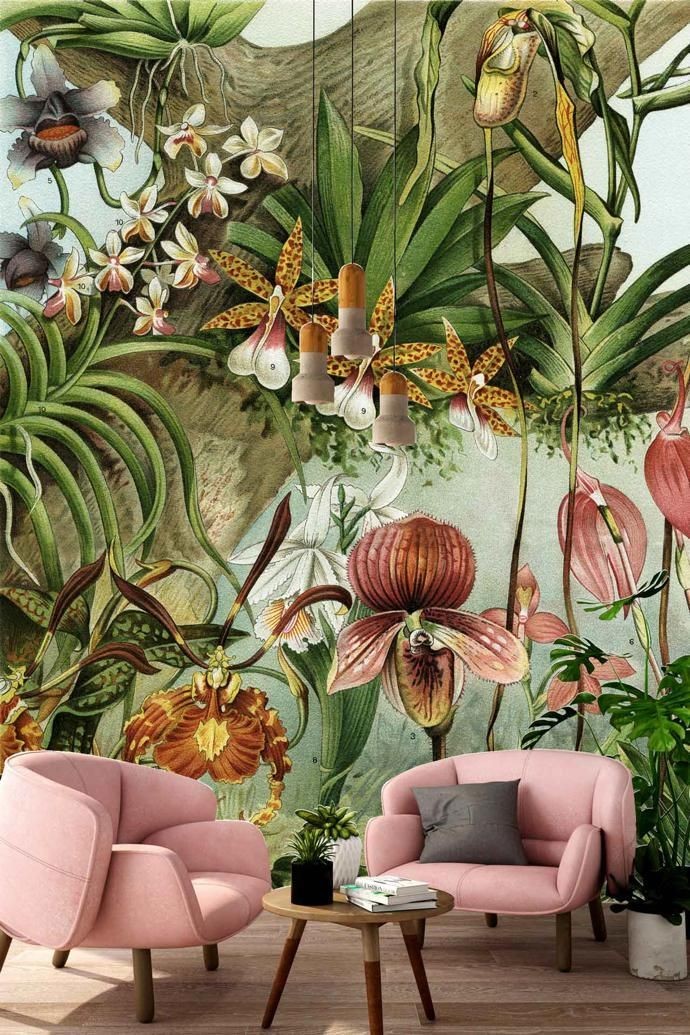 Papel de parede florido.