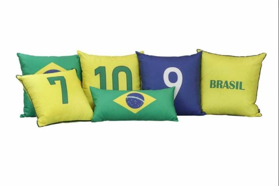 Almofadas com números.