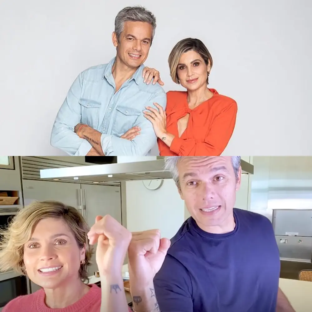 Imagens das tatuagens do casal Flávia Alessandra e Otaviano.