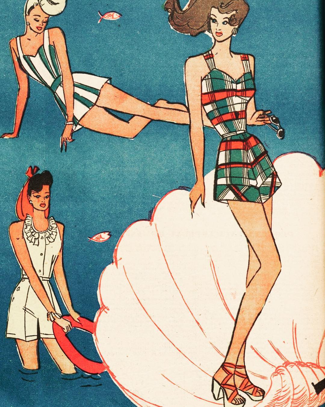 Ilustração de Alceu Penna para a revista "O Cruzeiro", de 1944. 