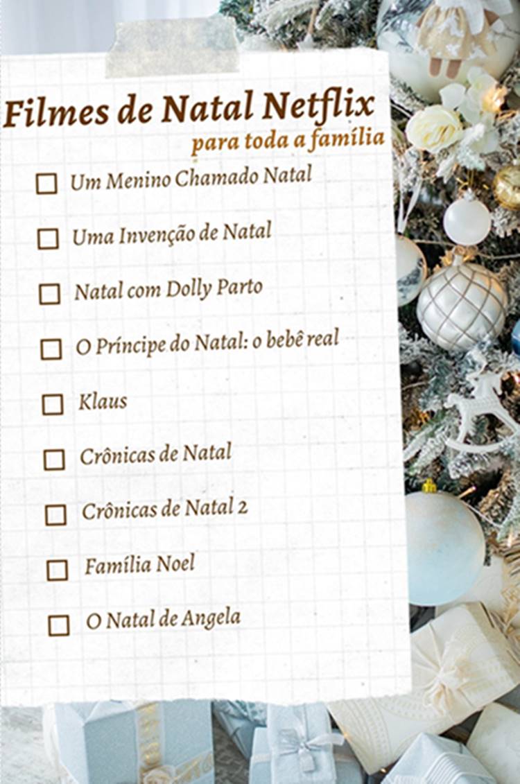 Foto de lista com os filmes de natal da Netflix para toda a família.