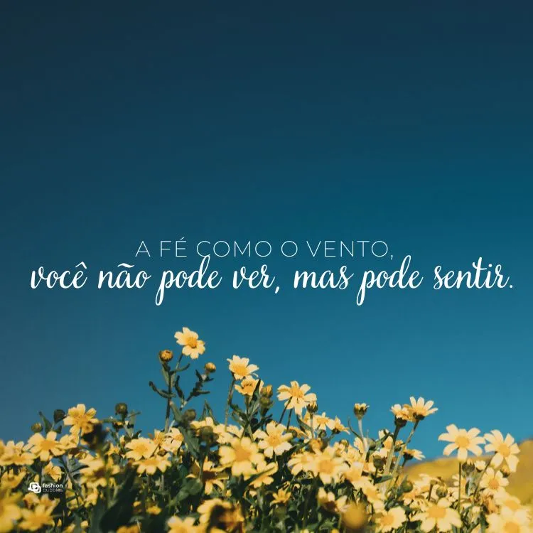  A fé é como o vento, você não pode ver, mas pode sentir.