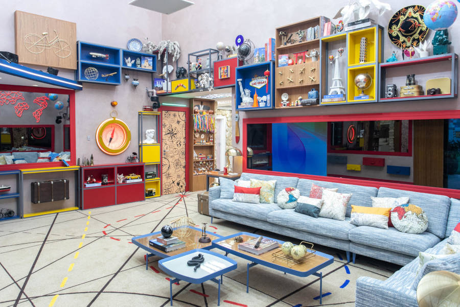 Decoração do BBB 23: sala de estar.