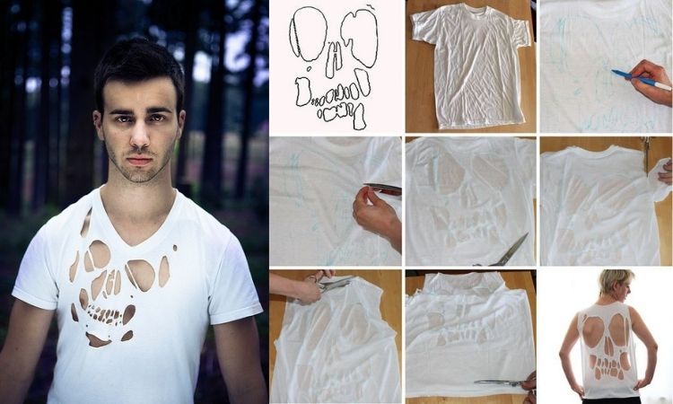 passo a passo para customizar abadás masculinos com tema caveira