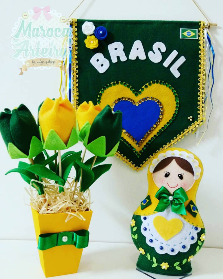 Materiais do Brasil em artesanato.
