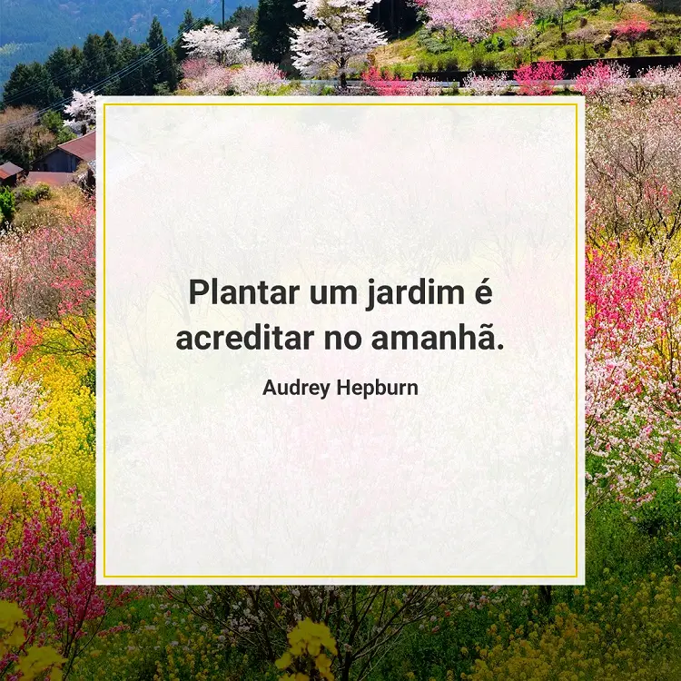 citação de primavera escrita em fundo florido