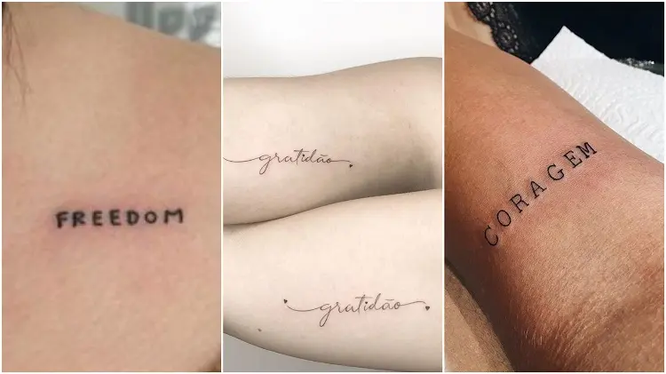 três palavras tatuadas