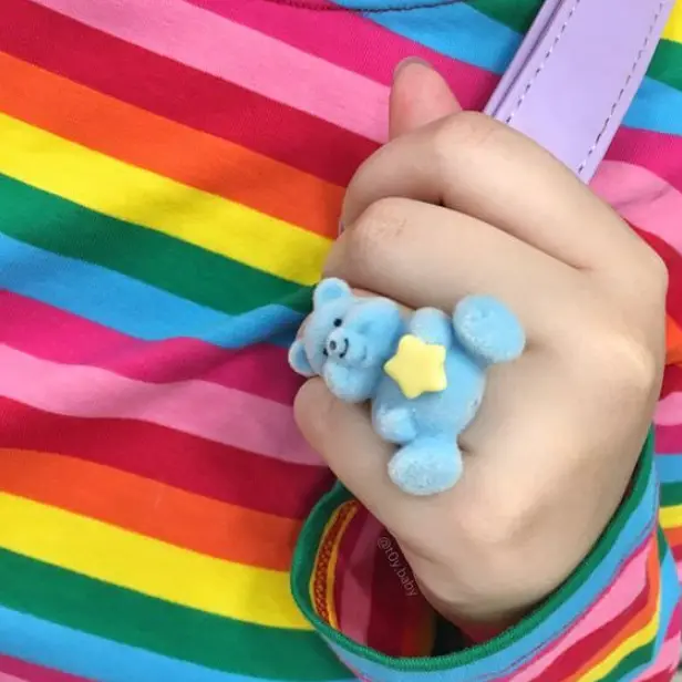 Acessório kidcore Anel ursinhos carinhosos 
