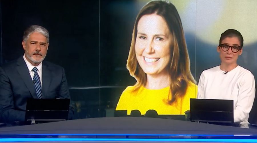 Renata Vasconcellos e William Bonner no JN