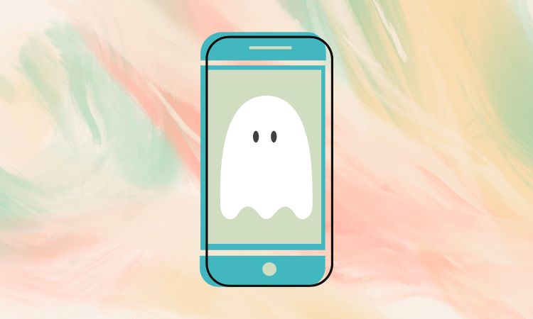 O que é praticar ghosting? - ilustração de celular com fantasma na tela O que é praticar ghosting?