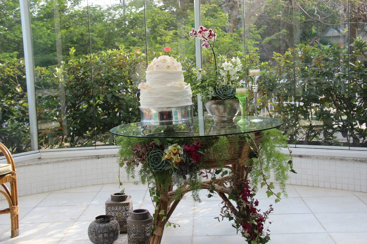 Decoração de mesa para micro wedding
