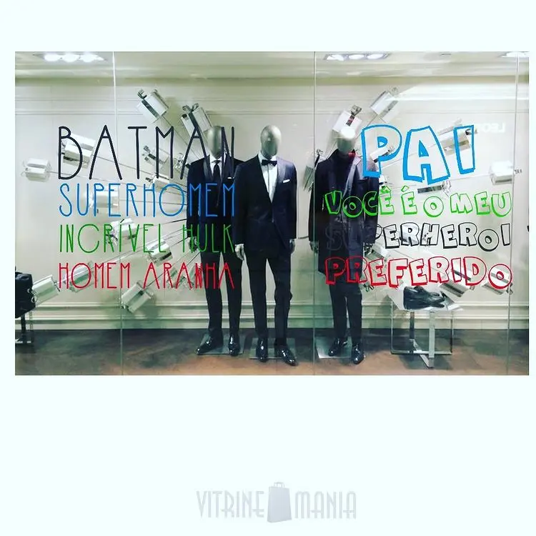 vitrine masculina super herois