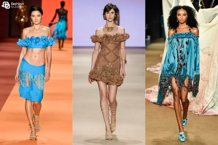 Decote ombro a ombro, uma das tendências do SPFW N61