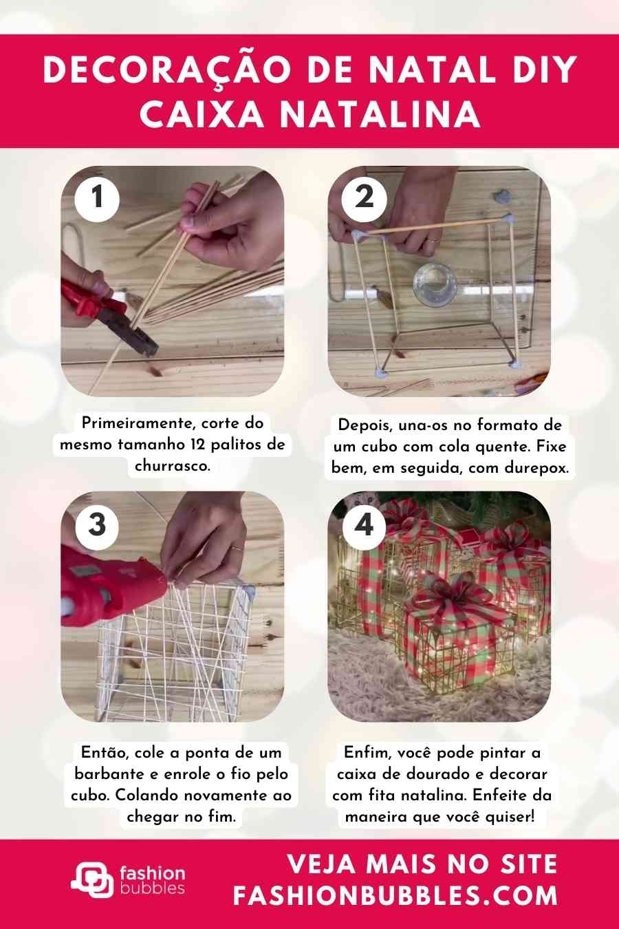 Como fazer decoração de Natal caixa natalina passo a passo.