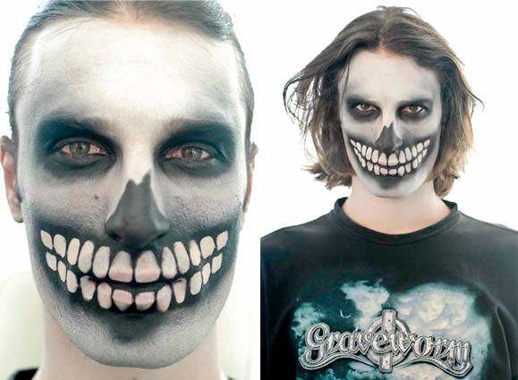 Maquiagem de caveira para o Halloween