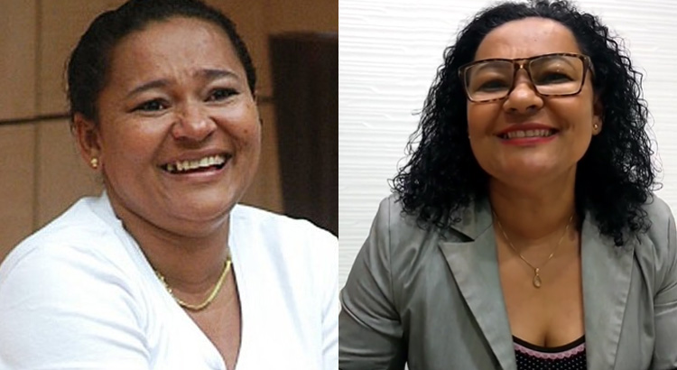 Montagem com duas fotos de Mara, uma na época do BBB e outra atualmente 