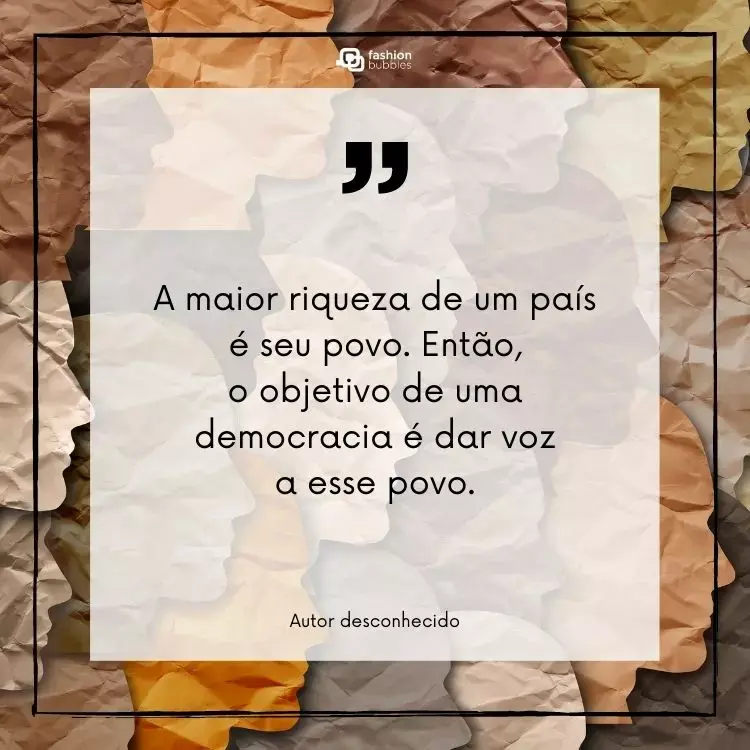 frases de democracia escrita sobre imagem de pessoas feitas de papel