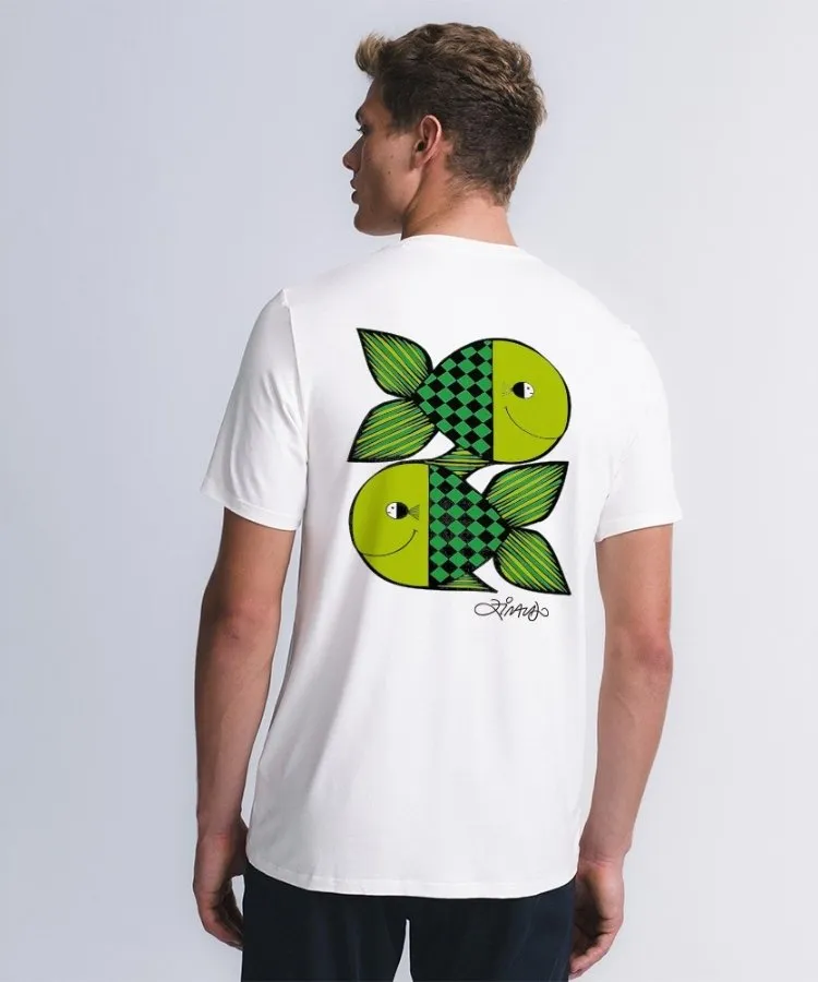 Camiseta da collab entre INSIDER e Ziraldo do signo de Peixes