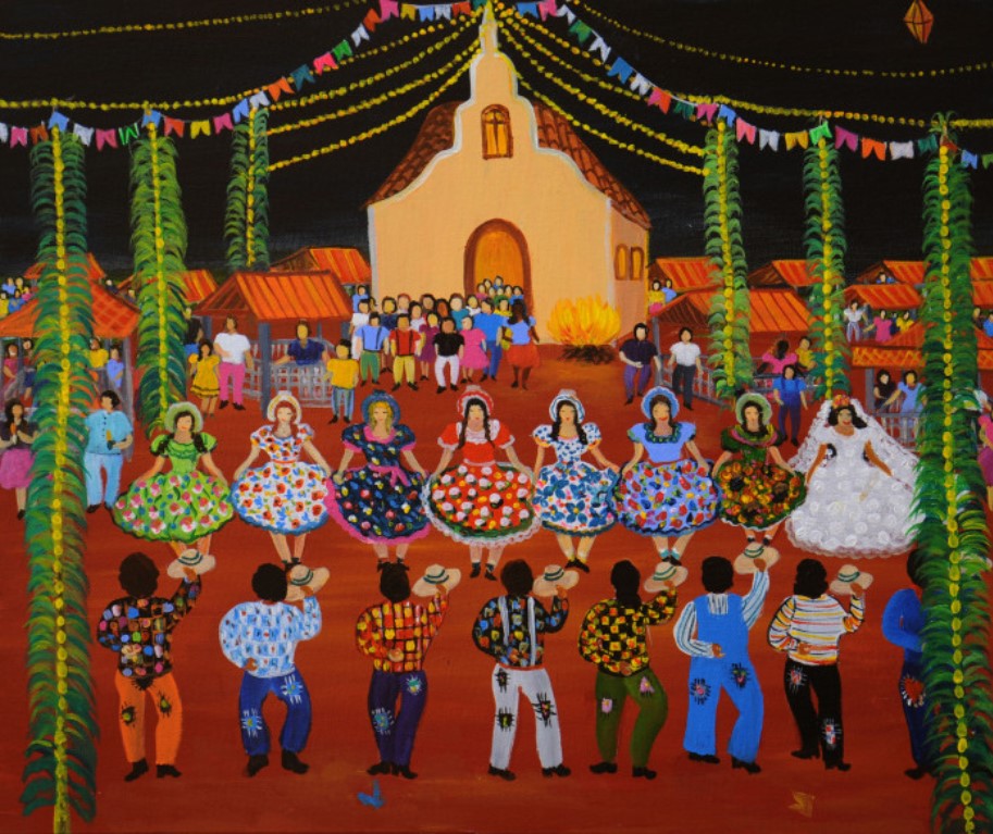 Festa Junina em Art Naif de Lourdes de Deus. 