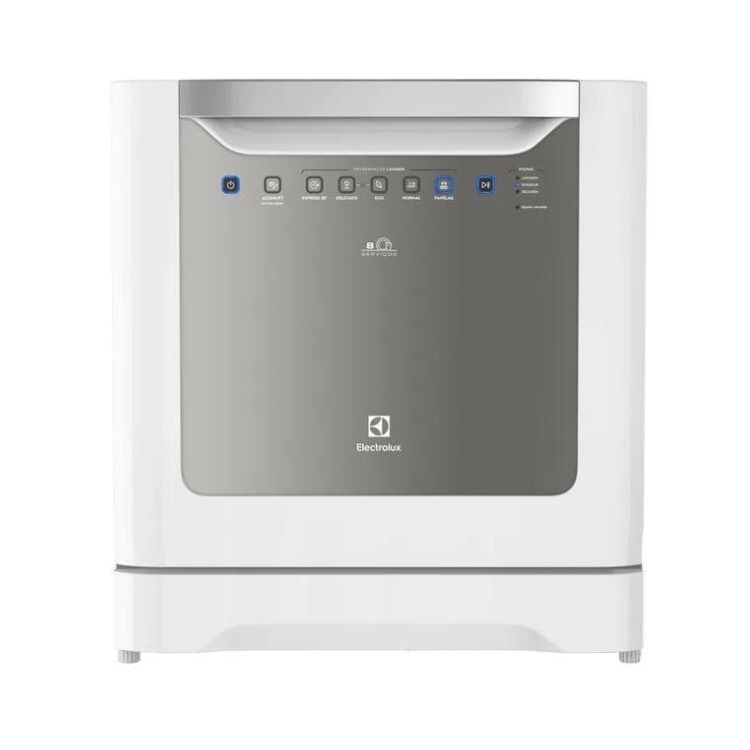 Lava-louças Electrolux branca e prata