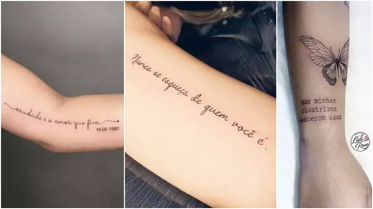 três opções de frases para tatuar no braço