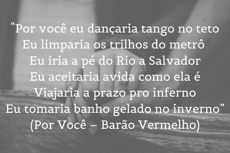 Letras de música com frases de amor